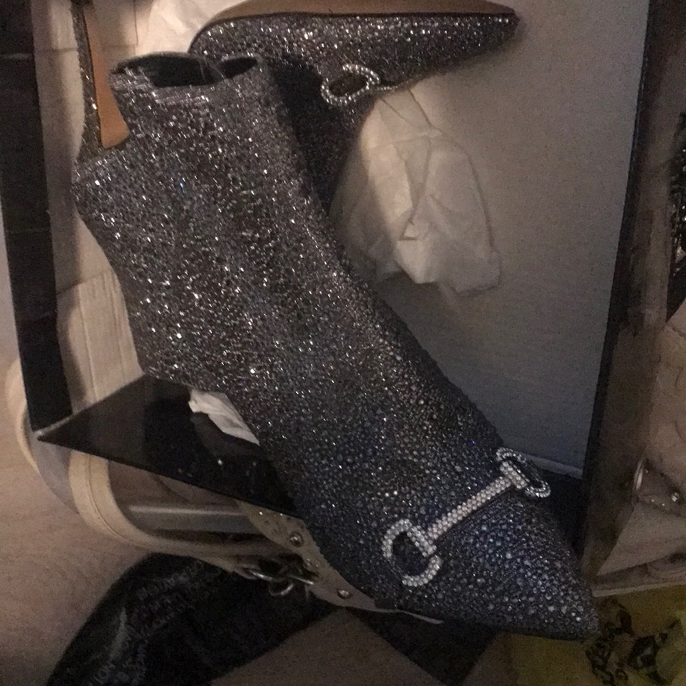 Glamour Rhinestone Ankle Boots